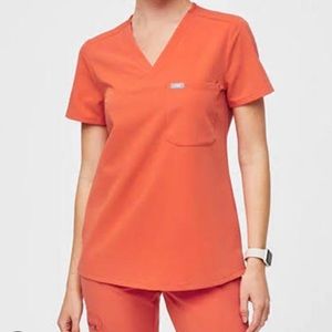 NWT Figs Sunset Orange Scrub Set